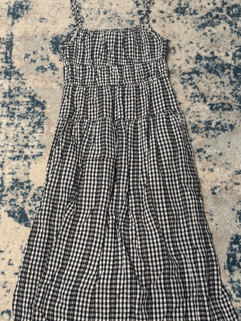 Black & White Gingham Tiered Midi Sundress - Picture 4 of 4